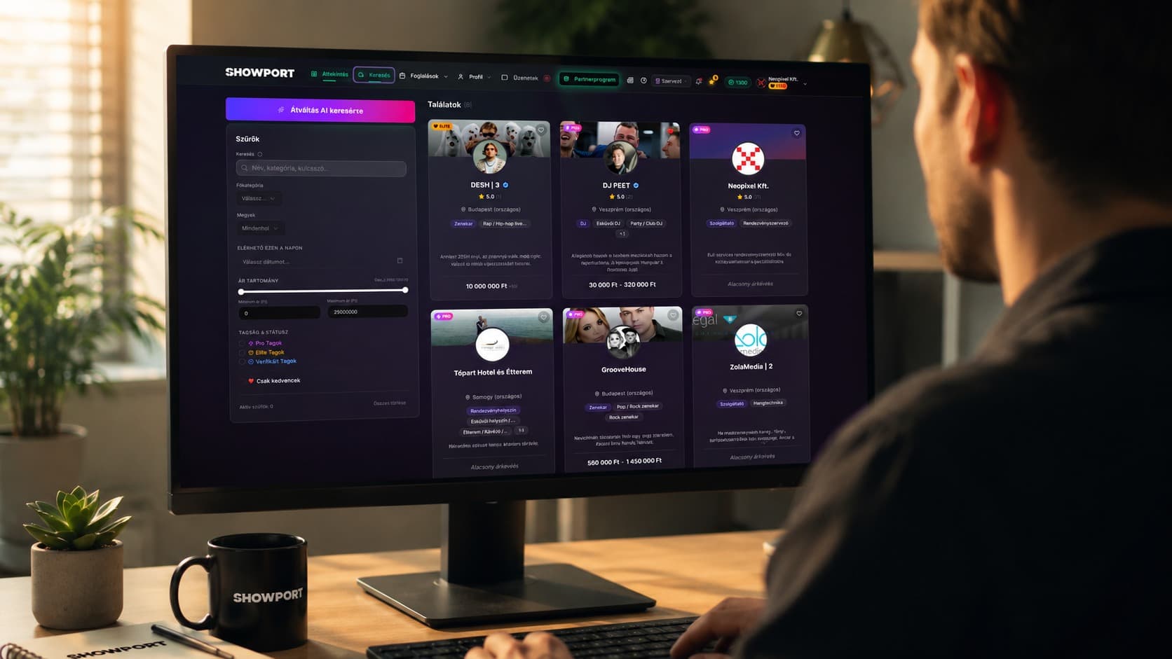 Találd meg a tökéletes fellépőt másodpercek alatt – Így működik a Showport intelligens keresője